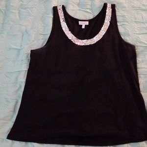 Fashion Bug Tops - FASHION BUG NWOT BLACK WITH SEQUIN ACCENT TANK TOP Fashion Bug Tops - FASHION BUG NWOT BLACK WITH SEQUIN ACCENT TANK TOP